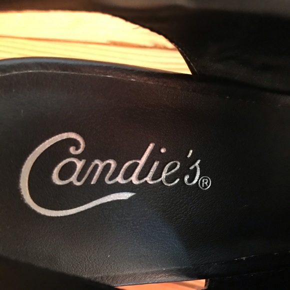 Candie’s Black Chunky Wedge Heel, EUC, 9 - Picture 4 of 9